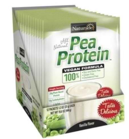 Naturade Pea Protein Supplement, Vanilla 12 CT